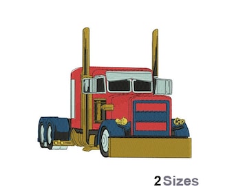 Semi Truck Embroidery - Kid's Truck Embroidery - Boy Toy Embroidery - Machine Embroidery Design - Digital Instant Download - 2 Sizes