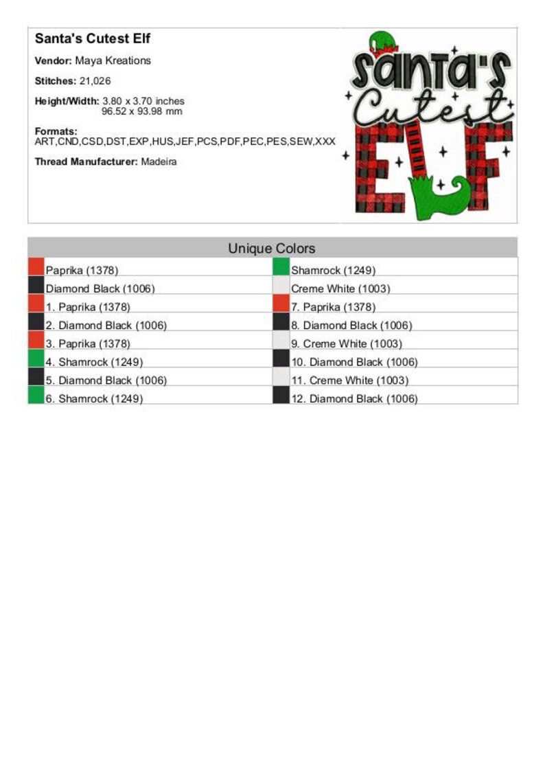 Santa's Cutest Elf Machine Embroidery Design Santa and - Etsy