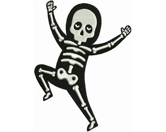 Spooky Skeleton - Halloween Embroidery Pattern - Skeleton Design - Scary Pattern - Machine Embroidery Design - Digital Instant Download