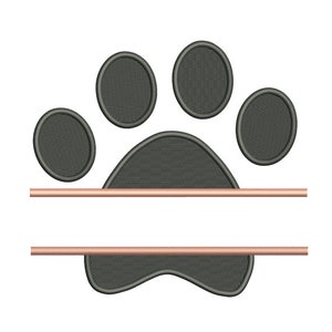 Name Drop Paw Print - Machine Embroidery Design, Cute Dog Paw Embroidery Designs, Embroidery Patterns, Embroidery Files, Instant Download