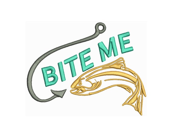 Bite Me, Bass Fishing Machine Embroidery Design, Embroidery Designs, Machine Embroidery, Embroidery Patterns, 2 Sizes 4x4 5x7 Hoop Sizes