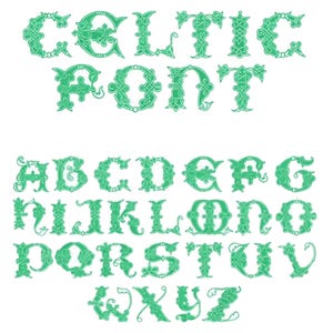 Celtic Font Machine Embroidery Font / Digital Embroidery Font Alphabets / Celtic Knot Letter Embroidery Font / Kitchen Towel Embroidery Font