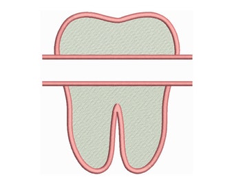 Machine Embroidery Design - Cute Tooth Applique - Dental Hygienist Gift - Dentist Decor - Dental Assistant Badge - Dental Patch - 2 Sizes