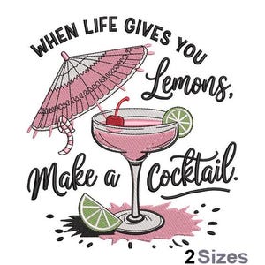 Make A Cocktail Embroidery - Ladies Drink Embroidery - Cocktail Embroidery - Machine Embroidery Design - Digital Instant Download - 2 Sizes