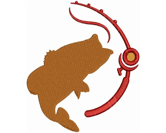 Fishing Pole Bass Fish Machine Embroidery Design , Bait Embroidery Designs,  Embroidery Patterns, Embroidery Files, Instant Download -  UK