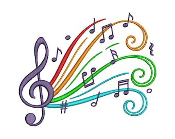 Musical Notes with Swirls & Symbols Machine Embroidery Design,Song Embroidery Designs, Embroidery Patterns,Embroidery Files,Instant Download