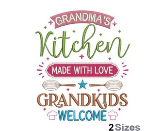 Kitchen Decor Embroidery - Grandma Embroidery - Kitchen Quotes Embroidery - Machine Embroidery Design - Digital Instant Download - 2 Sizes