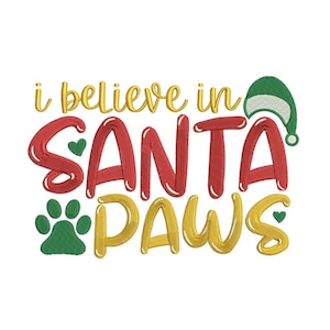 Santa Paws - Machine Embroidery Design, Santa Loves Dog Embroidery Designs, Christmas Dog Embroidery Patterns, Embroidery Files Download