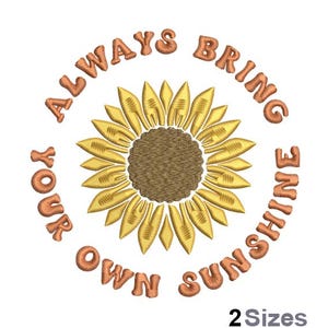 Your Sunshine Embroidery - Sunflower Embroidery - Sunshine Embroidery - Machine Embroidery Design - Digital Instant Download - 2 Sizes