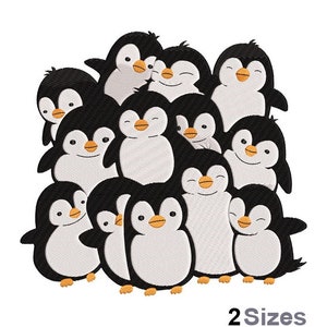 Penguins Embroidery - Little Penguins Embroidery - Kids Embroidery - Machine Embroidery Design - Digital Instant Download - 2 Sizes