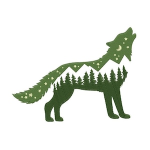 Wolf Howl - Machine Embroidery Design - 2 Sizes