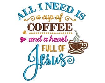 Heart Full Of Jesus - Machine Embroidery Design,Embroidery Designs, Machine Embroidery,Embroidery Patterns,Embroidery File, 4x4 and 5x7 Size
