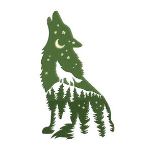 Howling Wolf - Machine Embroidery Design - 2 Sizes, Wild Life Embroidery Designs, Embroidery Patterns, Embroidery Files, Instant Download