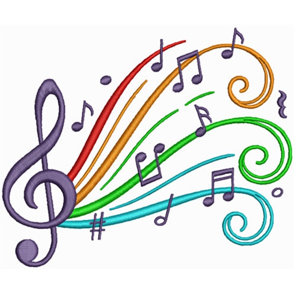 Musical Notes with Swirls & Symbols Machine Embroidery Design,Song Embroidery Designs, Embroidery Patterns,Embroidery Files,Instant Download