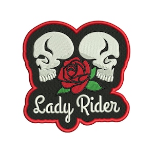 Biker Skulls & Rose - Machine Embroidery Design,Embroidery Designs, Machine Embroidery, Embroidery Patterns, Embroidery Files