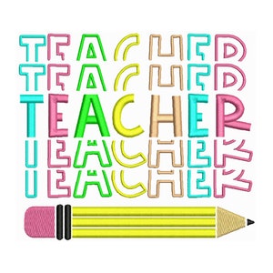 Teacher - Machine Embroidery Design - 2 Sizes