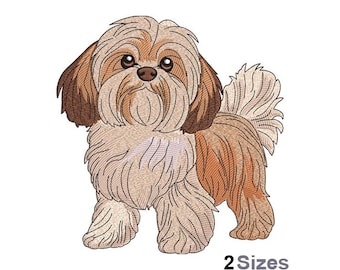 Shih Tzu Stickerei - Hundeliebhaber Stickerei - Haustier Welpe Stickerei - Maschinenstickerei, digitale Sofort Download - 2 Größen