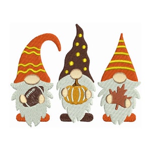 Fall Gnomes - Machine Embroidery Design - 2 Sizes