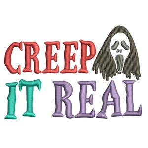 Halloween, Creep it Real Machine Embroidery Design, Embroidery Designs, Machine Embroidery, Embroidery Patterns, Embroidery Instant Download image 1