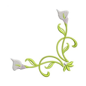 Calla Lily Coirner - Machine Embroidery Design - 2 Sizes