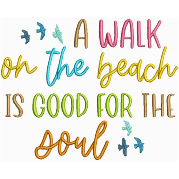 Walk On The Beach - Machine Embroidery Design