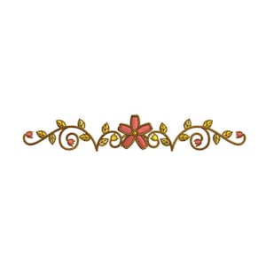 Flower Border - Machine Embroidery Design - 2 Sizes