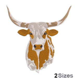 Longhorn Embroidery - Animal Embroidery - Horn Embroidery - Machine Embroidery Design - Digital Instant Download - 2 Sizes