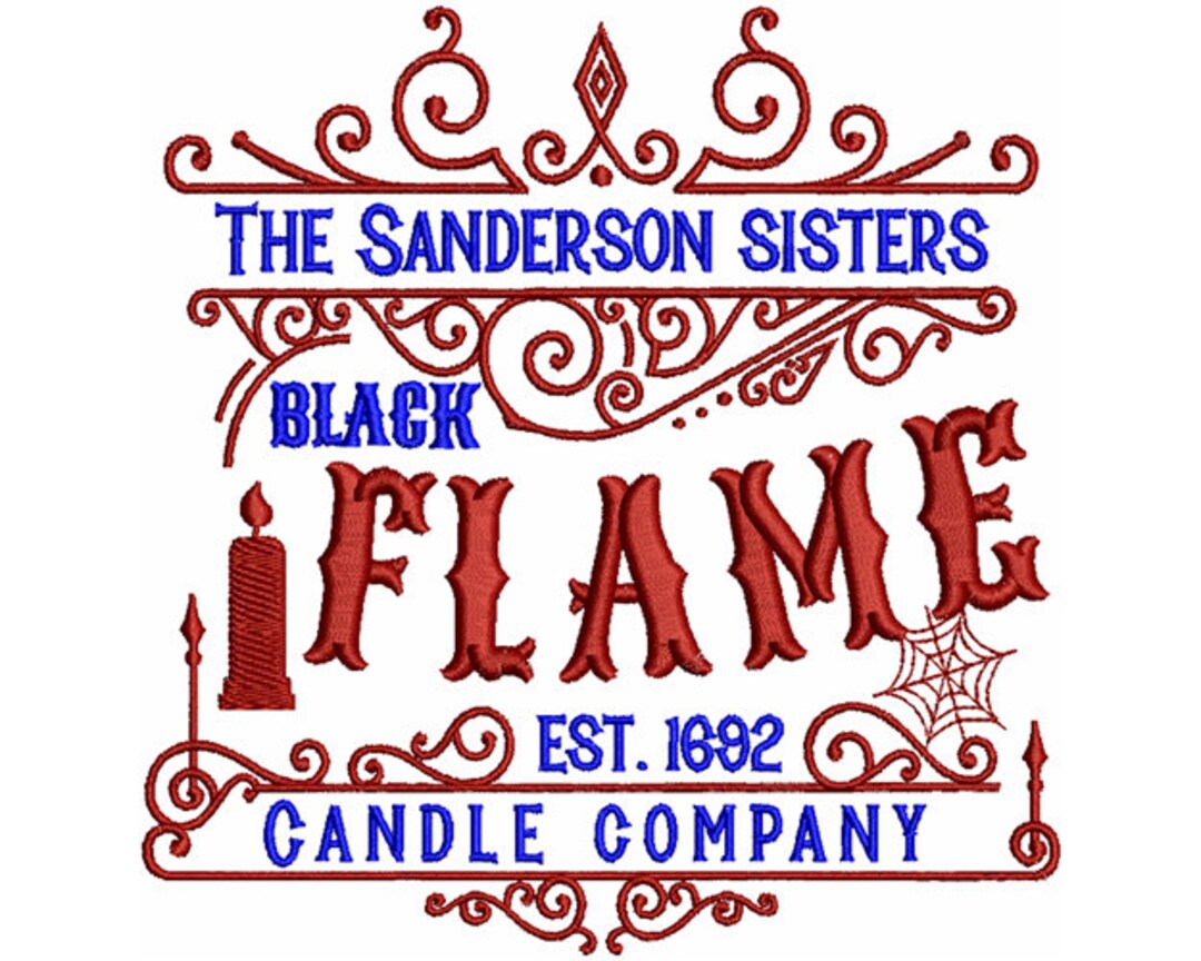 Black Flame Candle Company Candles Embroidery Logo Design Etsy