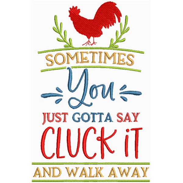 Cluck It - Machine Embroidery Design,Embroidery Designs, Machine Embroidery, Embroidery Patterns, Embroidery Files, 2 Sizes 4 x 4 and 5x7