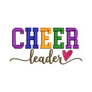Cheerleader - Sporty Team Spirit Applique Pattern - Cheerleader Embroidery - Machine Embroidery Design - Digital Instant Download