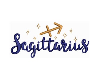 Sagittario - Ricamo del segno zodiacale - Modello del segno zodiacale - Disegno del ricamo a macchina - Download digitale istantaneo
