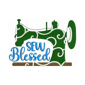 Sew Blessed Stickdatei - Inspirierendes Zitat - Nähdekor - Digitales Stickmuster