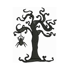 Spider In Tree - Halloween Embroidery - Spider Design - Embroidery Pattern - Machine Embroidery Design - Digital Instant Download