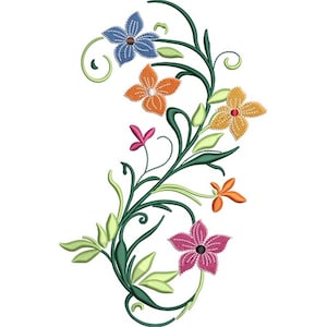 Floral Vines Embroidery - Floral Embroidery - Vines Embroidery - Machine Embroidery Design - Digital Instant Download - 2 Sizes