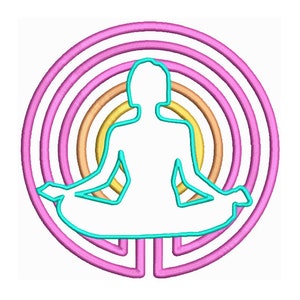 Yoga Emblem - Zen for Relaxation and Mindfulness - Yoga Embroidery Design - Machine Embroidery Design - Digital Instant Download - 2 Sizes