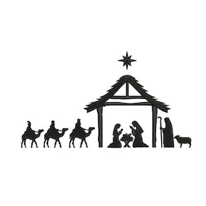 Exquisite Christmas Nativity Machine Embroidery Design - Christ&#39;s Birth Scene - Festive Holiday Craft - Instant Download - 2 Sizes