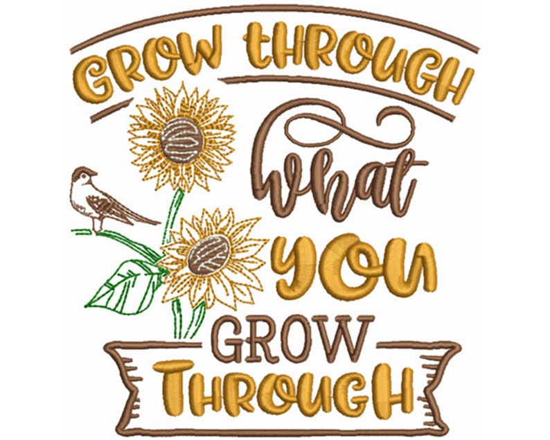 Sunflower Machine Embroidery Design Quote Embroidery Designs Etsy
