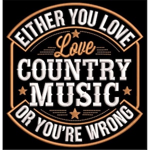 Country Music Embroidery - Music Embroidery - Music Lover Embroidery - Machine Embroidery Design - Digital Instant Download - 2 Sizes