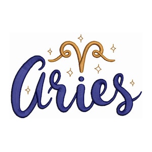 Machine Embroidery Aries Constellation Design with Zodiac Symbol - Celestial Astrology Embroidery Pattern - Instant Download - 2 Sizes
