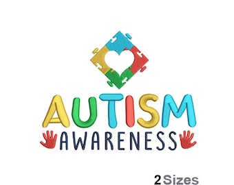 Autism Awareness Embroidery - Medical Embroidery - Awareness Embroidery - Machine Embroidery Design - Digital Instant Download - 2 Sizes