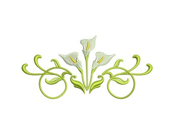 Calla Lily Flowers Machine Embroidery Design / White lily Flower Embroidery Pattern / Embroidery Patterns, Embroidery Files