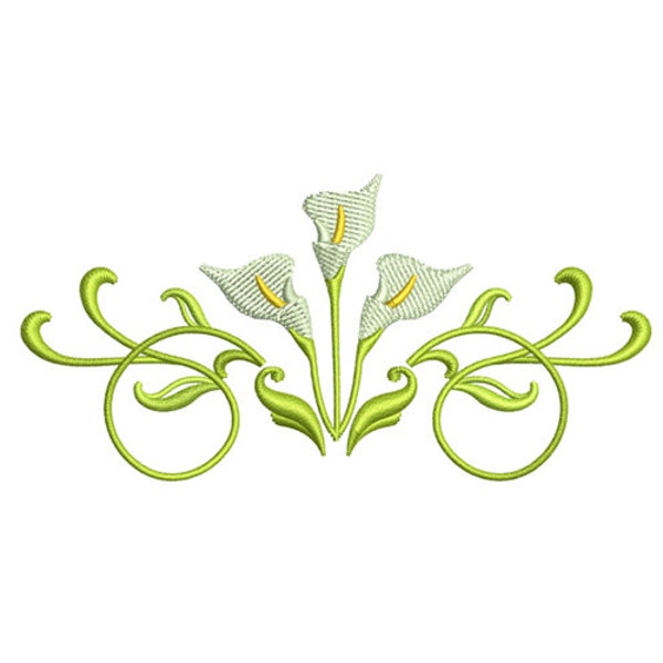 Calla Lily Flowers Machine Embroidery Design / White lily Flower Embroidery Pattern / Embroidery Patterns, Embroidery Files