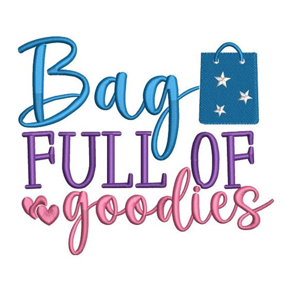 Bag Of Goodies Embroidery - Sweet Treats Embroidery - DIY Embroidery Project - Machine Embroidery Design - Digital Instant Download -2 Sizes