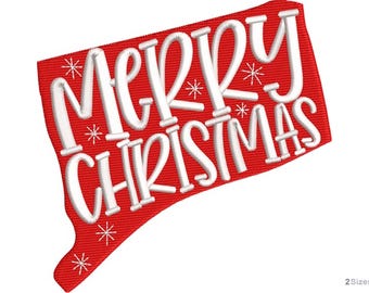 Frohe Weihnachten Stickerei Design - Maschinenstickerei Design - Festliche Urlaub Muster - Xmas Dekor - digitale Sofort Download - 2 Größen