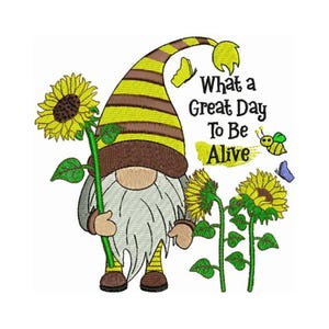 Happy Spring Gnome - Machine Embroidery Design, Embroidery Designs, Embroidery Patterns, Embroidery Files, Great Day Instant Download