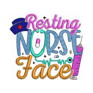 Resting Nurse Face - Machine Embroidery Design - Medical Embroidery - Pill Embroidery - Nurse Designs - Embroidery Files - Instant Downloads