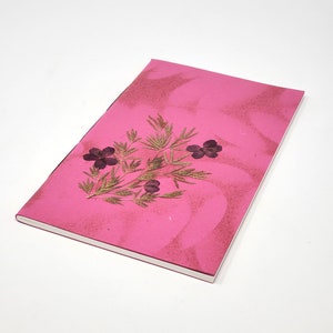 Handmade notebook, travel journal, sketchbook, gratitude journal, decorated with pressed flowers, project journal, holiday gift for women