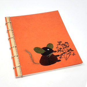 Bullet journal notebook, diary, handmade journal, sketchbook, travel journal, gratitude journal, journal decorated with pressed flowers.