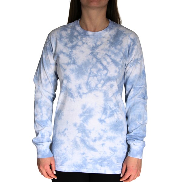 blue tie dye long sleeve shirt