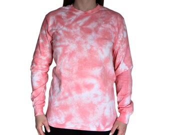 Tie Dye Long Sleeve Coral Crumple T-shirt